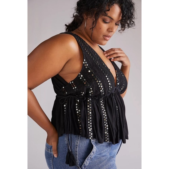 Anthropologie Sequined V-Neck Tank NWT SZ XL & L - Picture 5 of 14